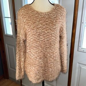 Cream Eyelash-Knit Sweater
